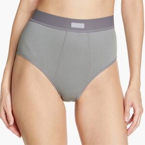 SKIMS COTTON HIGH WAISTED BRIEFS- BLACK ONYX (NWT)